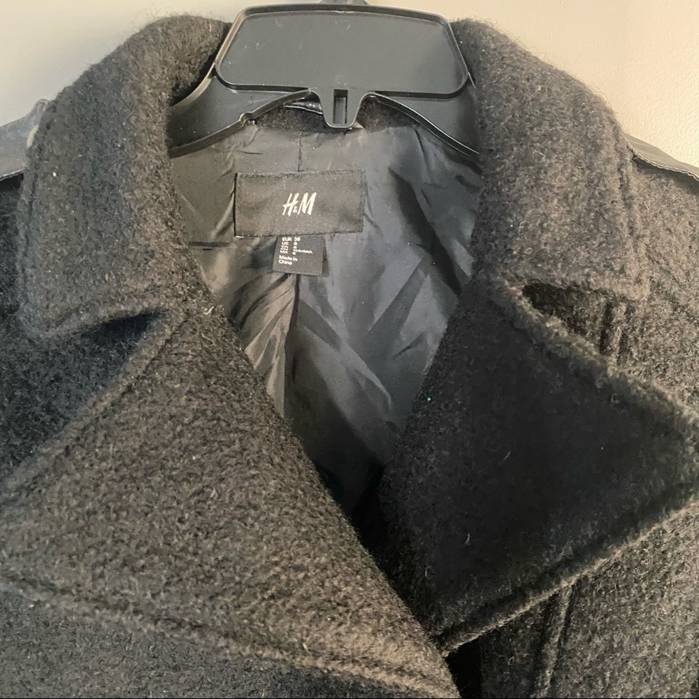 H&M Long Black Coat Gem